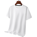 Summer O Neck Short Sleeve t-Shirts For Men Casual Waffle t-Shirt Mens Breathable Soild Tops Fashion t Shirt Tee Man Clothing