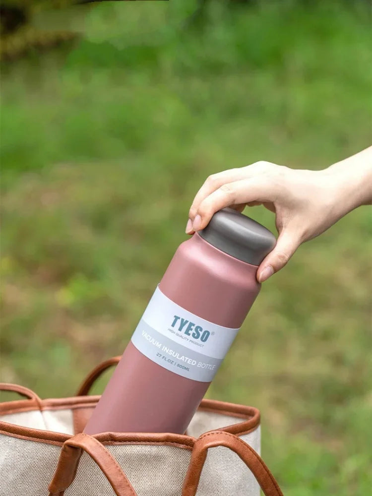 TYESO Stainless Steel Insulated Cups Coffee Thermos Cups Portable Large Capacity Home Office Travel Water Cup Drinking Utensil