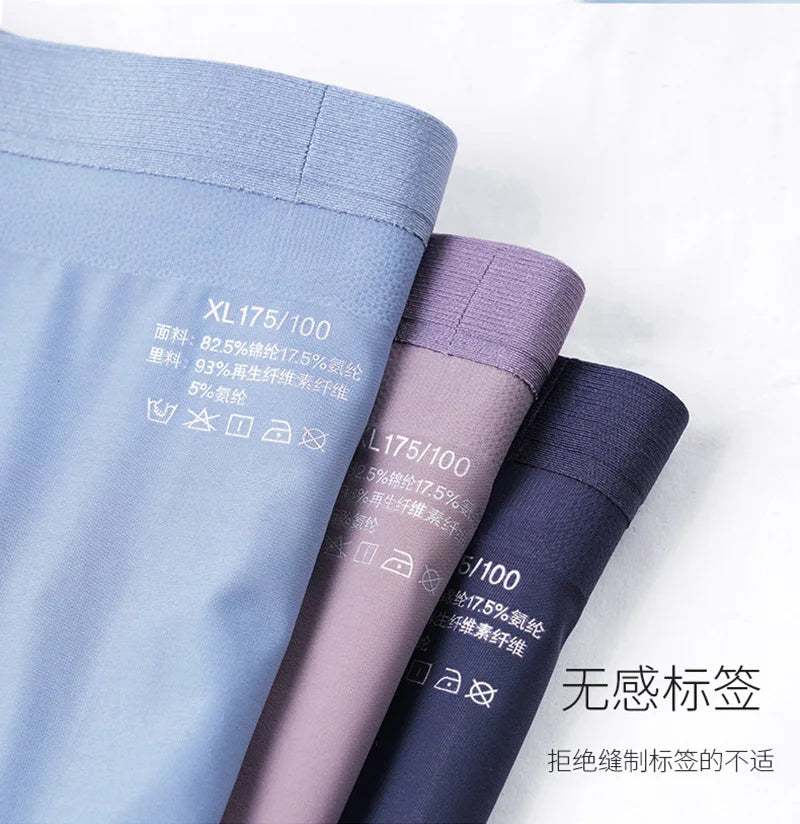 High Quality Men's Ice Silk Underwear Summer Thin Breathable Seamless Panties Sexy Male Underpants Plus Size Boxer Shorts