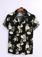 Men's short sleeved shirt new summer Hawaiian style lapel button up shirt casual fashion shirt large size