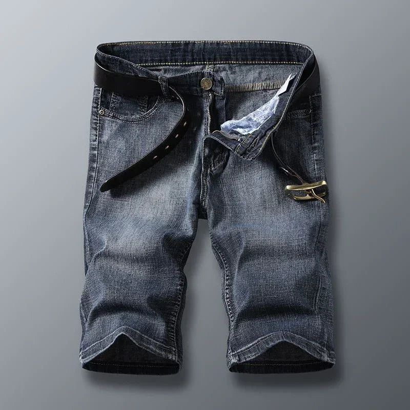 Male Slim Thin Loose And Versatile Summer Short Pants Men Casual Denim Short Elastic Daily Wear Solid Color High Quality Pants