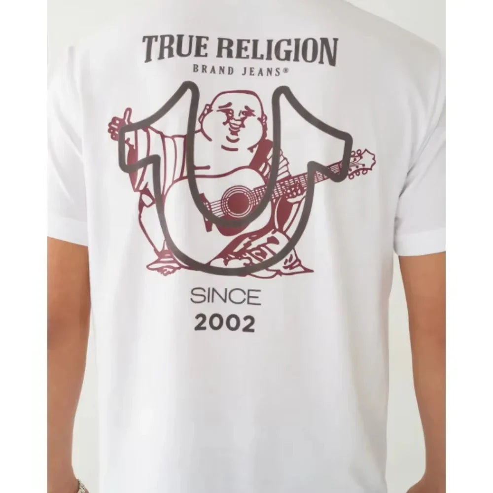 True Religion T-shirt Graphics T-shirt Men Cotton Graphic Crew Neck T-shirt Printed Short Sleeve Comfortable Breathable Top