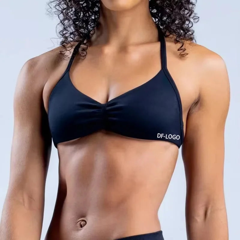 Impact With Logo Women Backless Bra & Sports Shorts Sexy Female Seamless Yoga Tops Sportswear Leggings and Bra Underwear Clothes