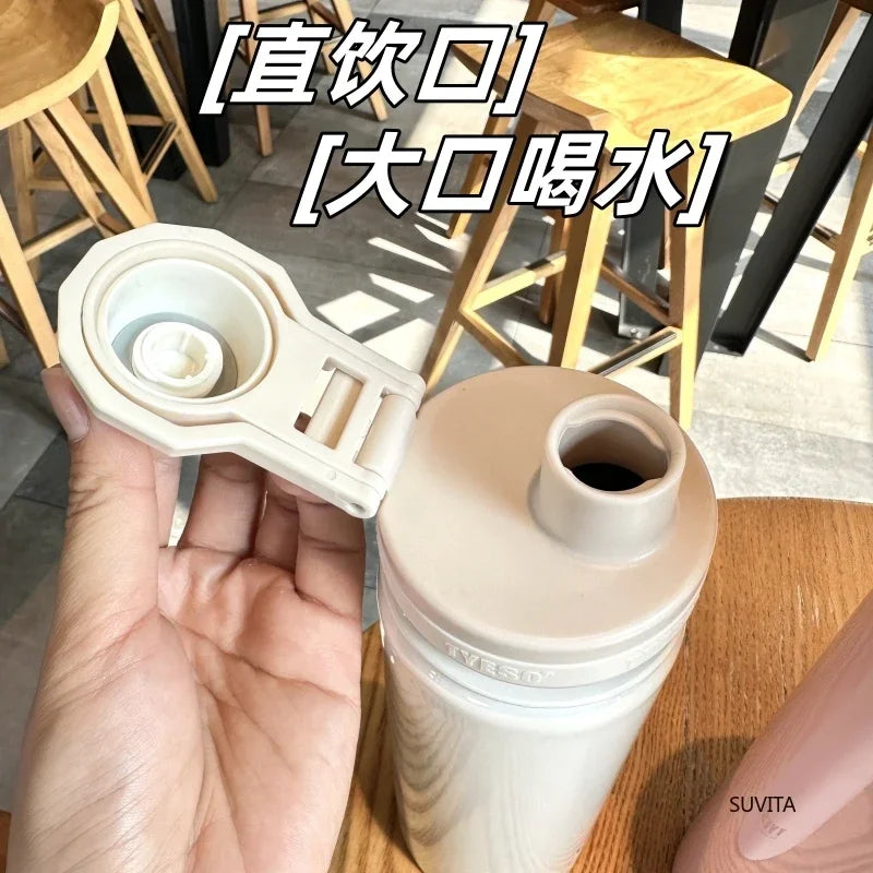 Tyeso Stainless Steel Thermos Water Bottle Portable Sport Vacuum Flask Keeps Cold and Heat Thermal Mug Insulated Car Tumbler Cup