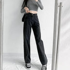 High-waisted Women's Vintage Jeans Loose-fit Straight-leg Slimming Draped Denim Trousers