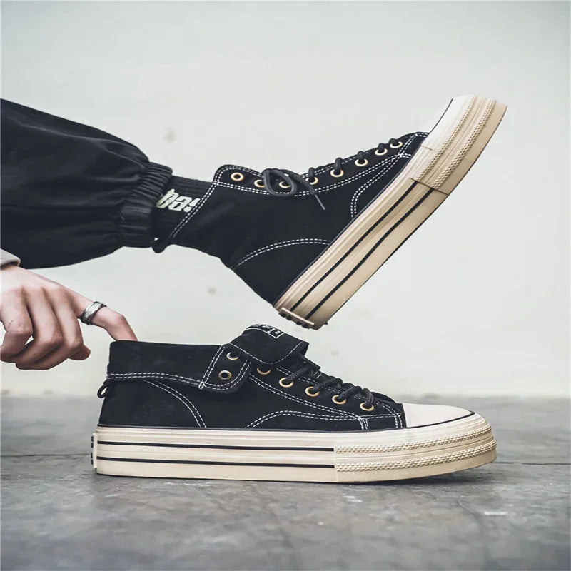 Classic Fashion Skateboarding Shoes for Men Women Comfy Suede Leather High Top Sneakers Men Height-increasing Platform Sneakers