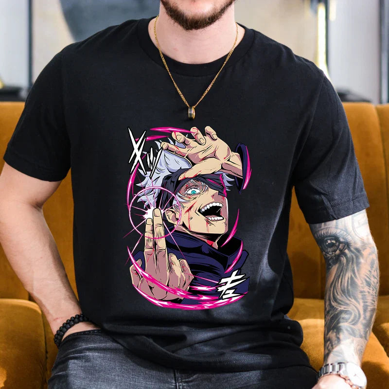 Anime Jujutsu Kaisen Printed Cotton T-shirts Women/Men Summer Short Sleeved Tee Shirts Round Neck Personalized Graphic Tops