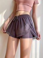 Summer thin sports shorts women's large size loose quick dry anti-slip high waist running wear yoga wear fitness pants