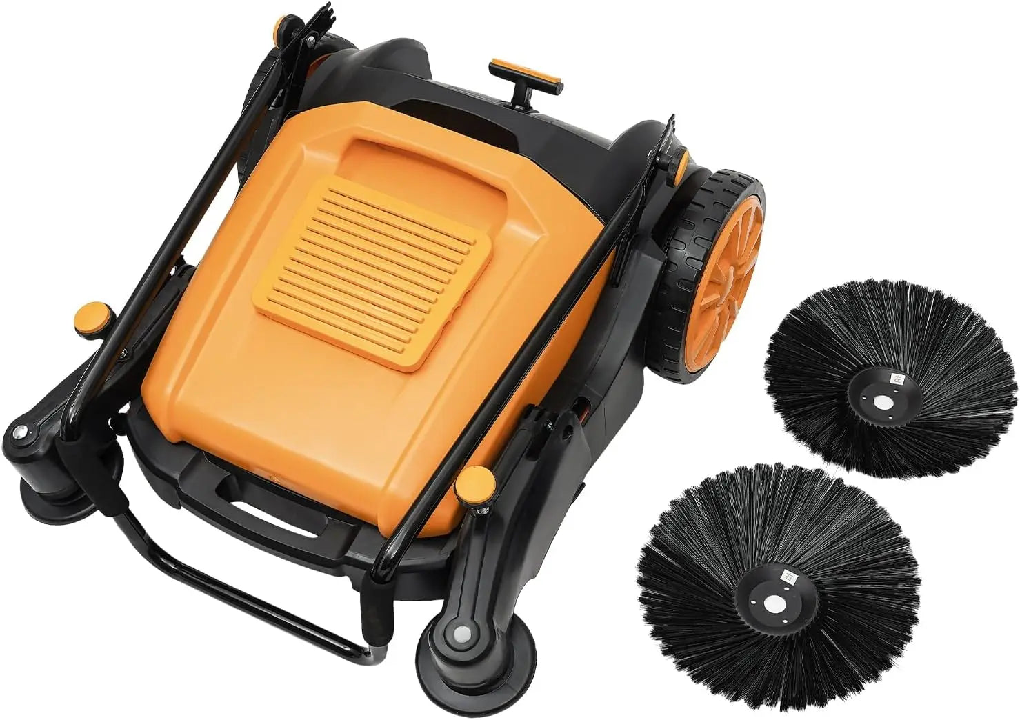 Walk-Behind Sweeper 41.34" Sweeping Width Manual Hand Push Sweeper Hand Push Sweeper Floor Sweeper Angle & Height Adjustable Out