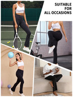 Women's Super Soft Flare Pants High Waisted Tummy Control Workout Yoga Push Up Gym Fitness  Long Leggings Bell Bottoms
