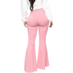 Women Jeans Flare Pants Sexy Denim Long Pant Hip Wrap Casual Solid Elegant Splice Regular Slim Fit High Waist Trousers Summer