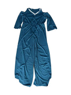 Women's Sequin Solid V Neck Business Elegant Wide Leg Loose Sleeve Bell Sleeve Jumpsuit