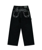 Y2K Graffiti Gothic Jeans Loose Punk Print Jeans Retro Street Street Hip Hop  Straight  Pants  High Street Harajuku Couple Pants