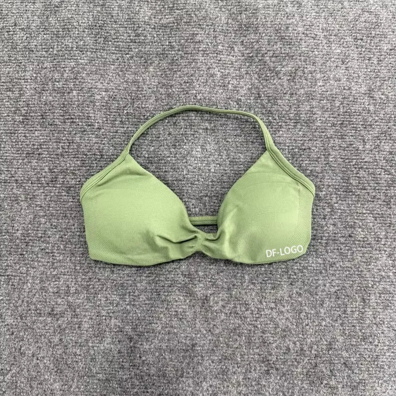 Impact With Logo Women Backless Bra & Sports Shorts Sexy Female Seamless Yoga Tops Sportswear Leggings and Bra Underwear Clothes