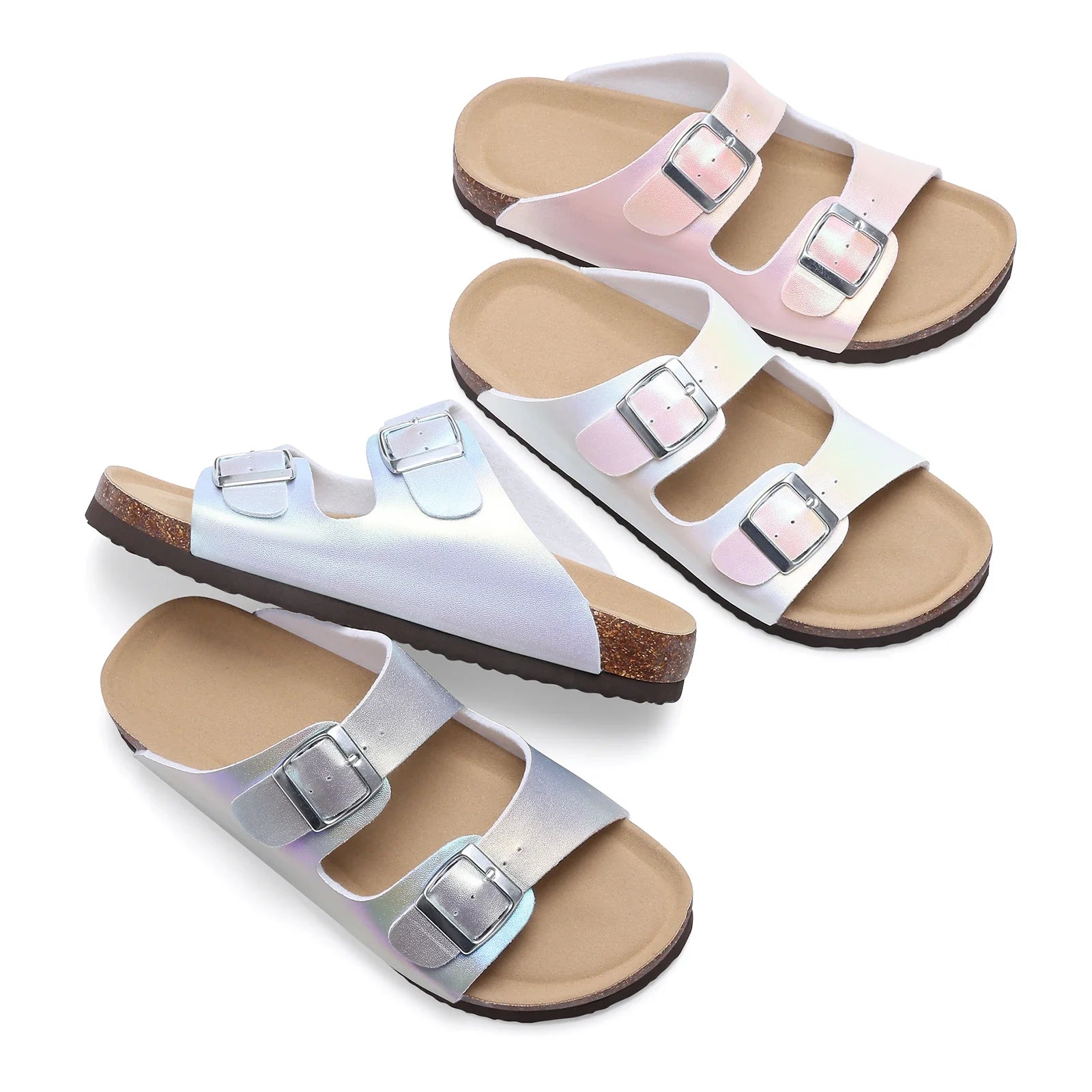 Crestar Women's Cork Slippers With Adjustable Buckle Summer New Gradient Beach Sandals Lady Fashion Clogs Slides House Slippers
