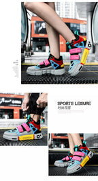 Wudao student couple sports board shoes Women's new non-slip thick soled sports shoes men ventilated Velcro casual shoes