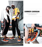 Wudao student couple sports board shoes Women's new non-slip thick soled sports shoes men ventilated Velcro casual shoes