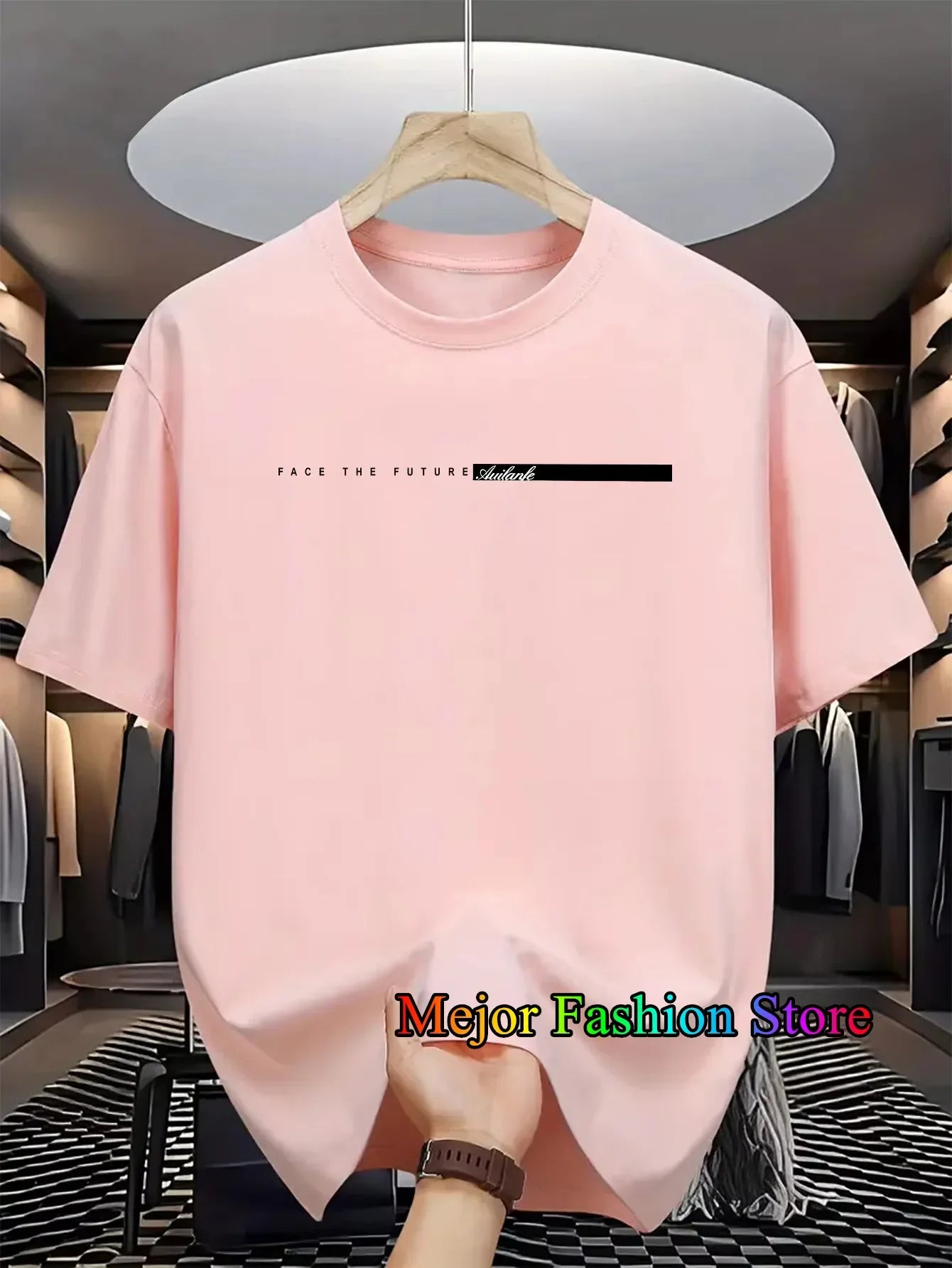 Summer New Women's Cotton T-shirts Letter Printed Short Sleeved Round Neck Tshirt High Street Casual Tees Oversized Unisex Tops