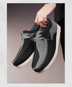 Fashion Khaki Casual Shoes For Men Suede Leather Loafers Men Platform Slip-on Men's Driving Shoes Lightweight Leisure Men Shoes