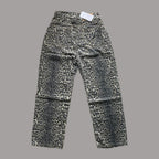 Women's Jeans Leopard High Waist Hip Hop Straight Fashion Pants Streetwear Harajuku Y2K Style Female Wide Leg Denim Trousers