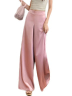 High-Grade Acetate Satin Wide-Leg Pants Women Spring Bell-Bottoms Pants Loose Casual Pants High Waist Oversized Long Pantalons