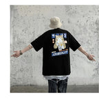 Harajuku Cat Cartoon Eating Noodles Graphic Men Women Tshirts Casual Short Sleeve Tees Japan Style Oversized T Shirt Clothing