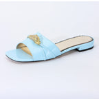 Designer Shoes for Women Jeweled Snake Flat Slides Sandals Summer 2024 Classic funny Slippers Women High Quality Luxury