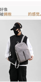 Water - resistant double - shoulder backpack. It has a large capacity, is lightweight and casual. Made of wrinkled and washed ny