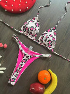 Swimwear Women Leopard Printed Sexy Bikini Set Striped Beachwear Summer Swimsuit Two-pieces Thong Bathing Suit Biquinis