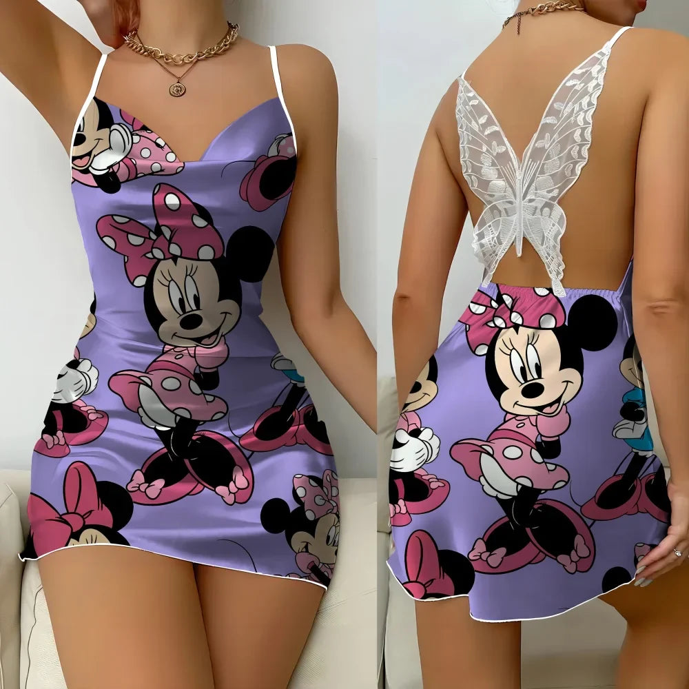 Back Butterfly Hollow out Design Women's Nightwear Romantic Female Suspender Sleeping Dress Summer Comfortable Pajama for Women