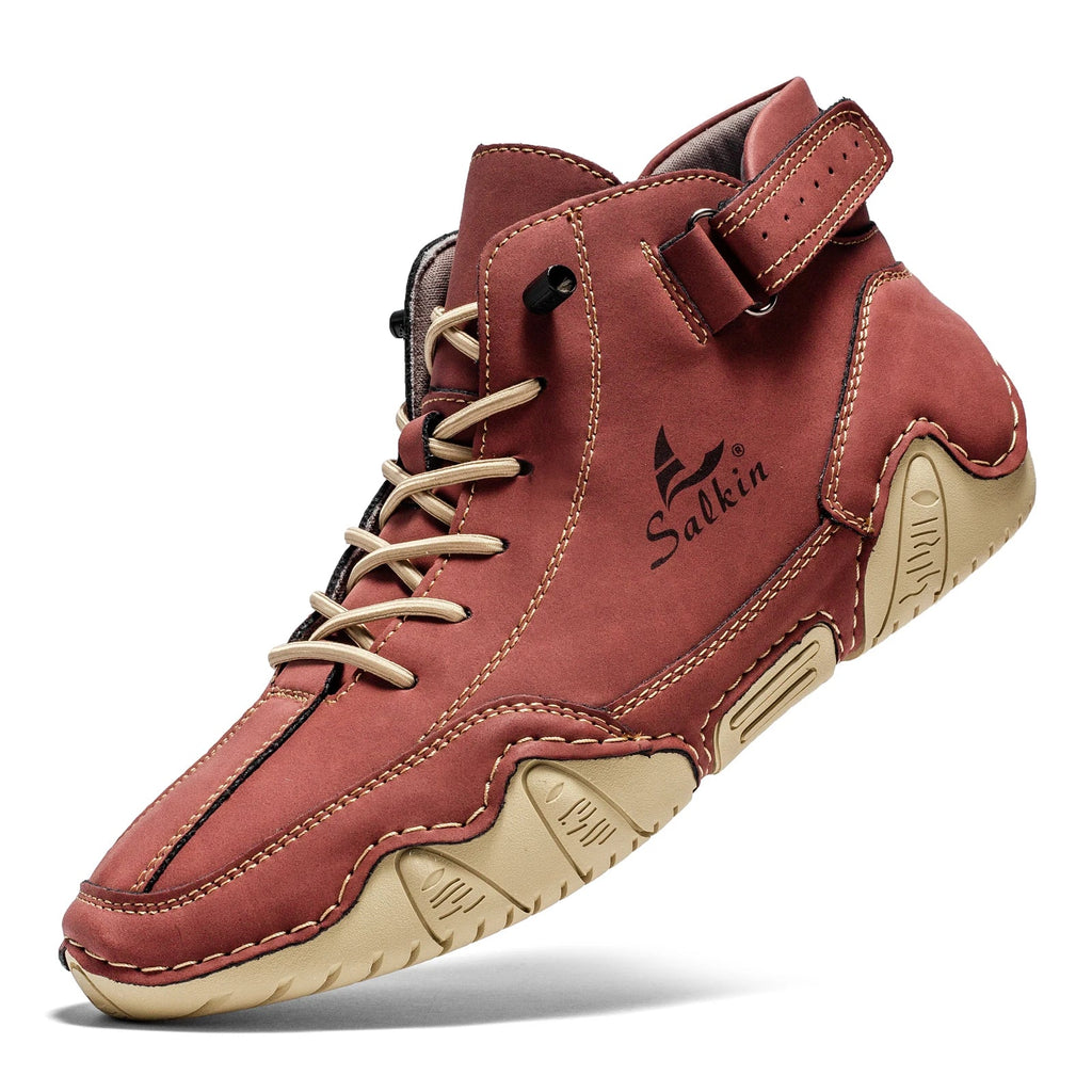 New 2025 Handmade Men Boots Design Sneakers Man Outdoor Casual Leather Men Shoes Ankle Boots Fall Breathable Hot Sale