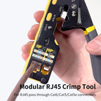 ZoeRax RJ45 Crimping Tool Ethernet Crimper for Cat6 Cat5 Cat5e RJ45 Pass Through Connectors and RJ12 Ends