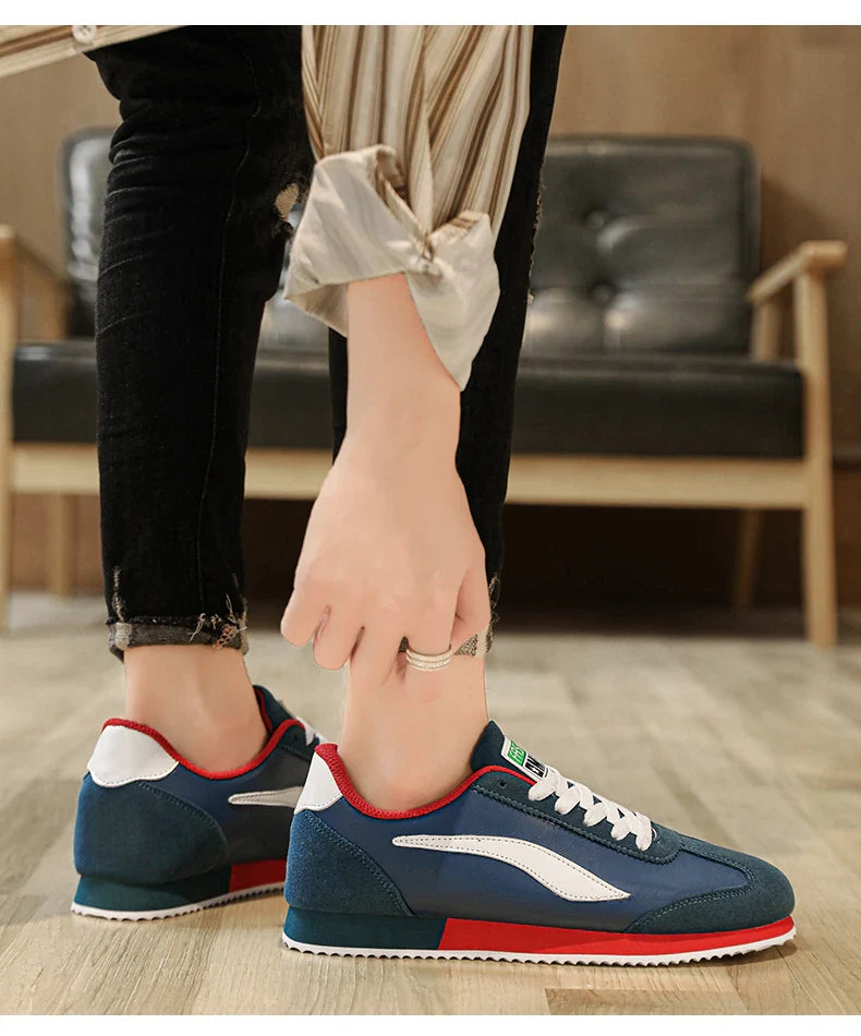 Trend Classic Running Shoes Men Suede Leather Mens Blue Sneakers Comfort Flat Jogging Shoes Man Athletic Shoes zapatillas hombre