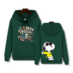 Men's casual fashion brand high-end quality Snoopy print Autumn Winter thick warm street fashion hoodie
