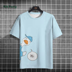 Funny Pattern Men's T-Shirt Cute Cartoon Goose Print Short Sleeve T-Shirt Loose O Neck Top Summer Men's Outdoor Casual Clothing