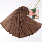 Dot Pom Pom Cotton Hijab Scarves Women Muslim Shawls Big Size Headscarf Wraps Solid Headbands Turbans Bandana Foulard Bufandas