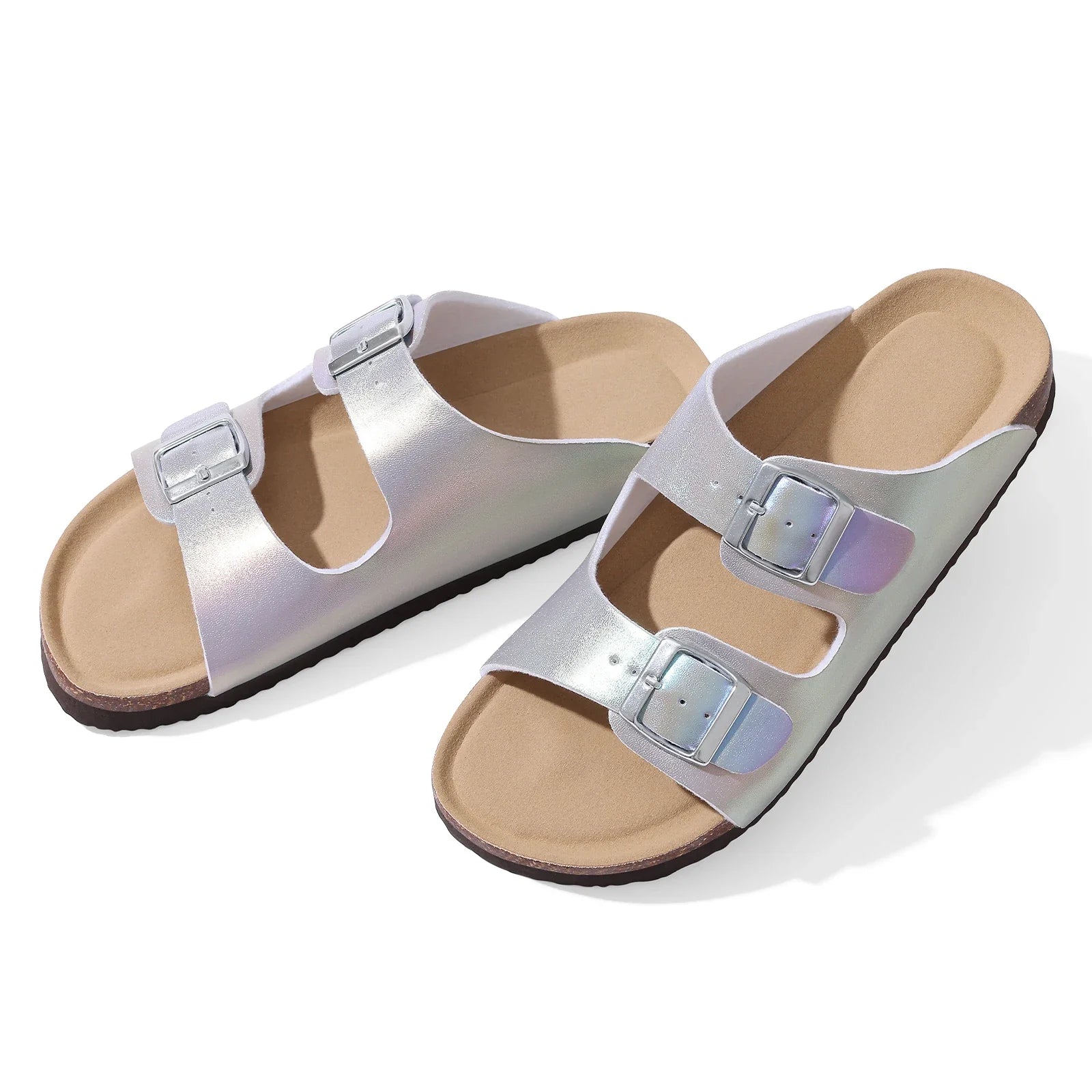 Crestar Women's Cork Slippers With Adjustable Buckle Summer New Gradient Beach Sandals Lady Fashion Clogs Slides House Slippers