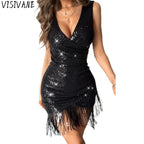 Fashion Clothes Sexy Summer Elegant Sequin Tassel Maxi Dresses for Women Clothing Streetwear Dance Party Fairycore Hotsweet