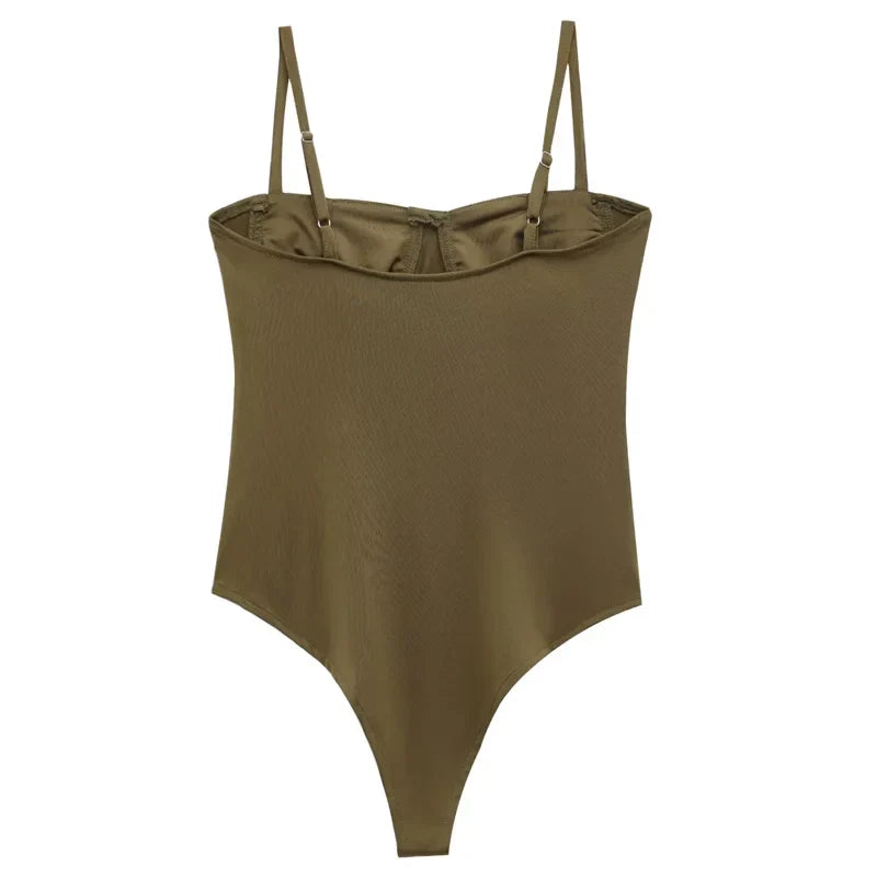 TRAF Woman 2025 Bodysuits Corset Off Shoulder Bodysuits Sexy Lingerie Summer Sleeveless Smooth Slimming Body Backless One Piece