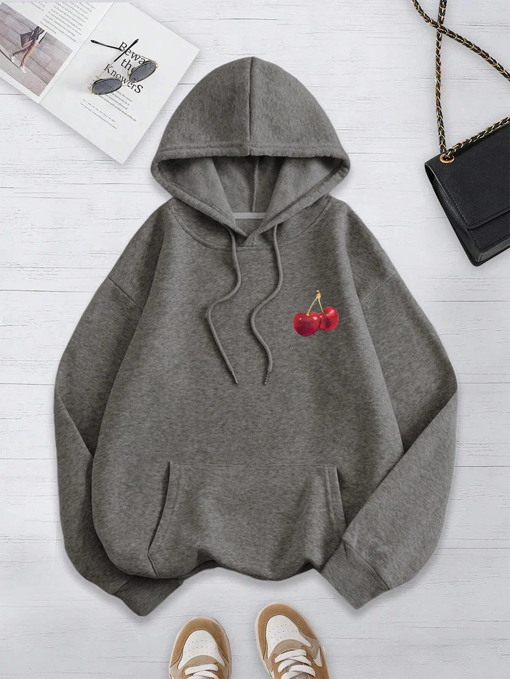 Cherries Cosh Valentine Funny Print Hoody Men Women Hip Hop Pullover Hoodie Loose Warm Sweatshirt Fashion Fleece Clothing Couple