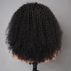 Geeta Half Wigs Human Hair Kinky Curly 3 In 1 Human Hair Wig Seamless Flip Over Half Wig Beginner Friendly Curly Wigs for Women