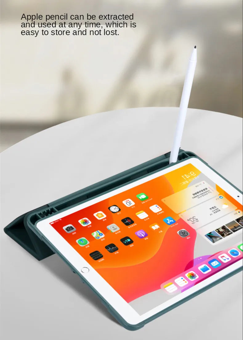 With Pencil Holder Funda for New iPad 10.2 iPad Air 5th/4th Generation 10.9 iPad Air11 M2 Pro11 M4 2024 Air1 2 2017 2018 7 8 9th
