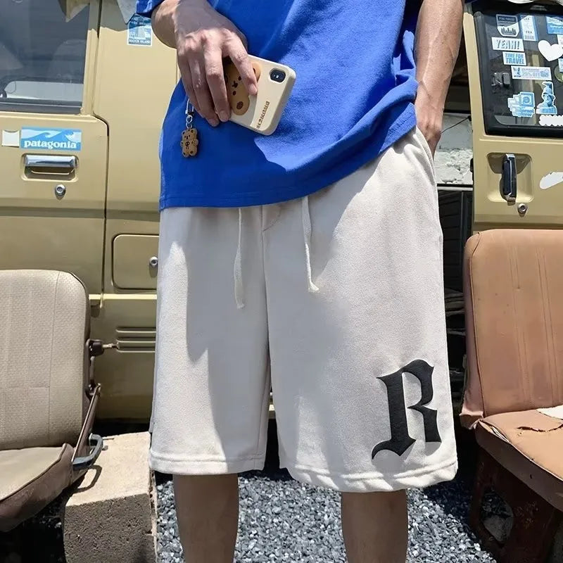 M-8XL Men's Large Loose Gothic Letter B Printed Casual Pants Fashion Sports Pants