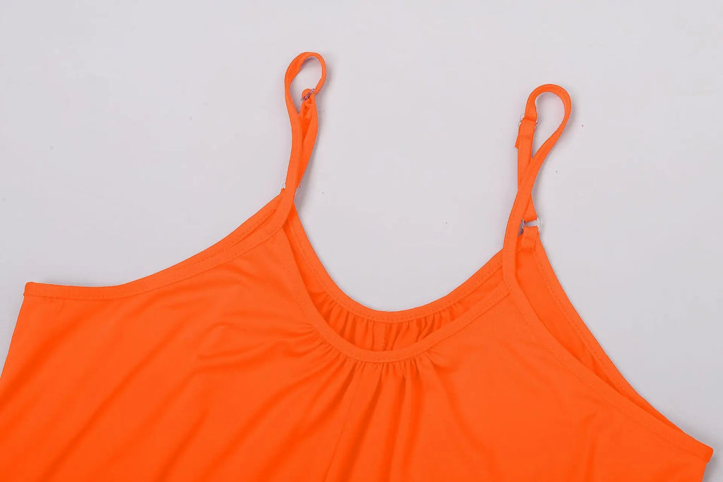 European and American Suspender  Women's 2023 Summer New Foreign Trade Tolid Color Pocket Casual Jumpsuit