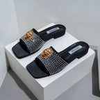 New high heels women's sandals Lion hardware buckl e with summer slippers luxury high heels T15