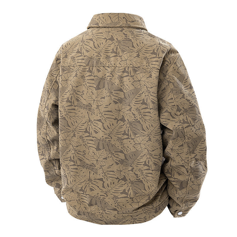 Corduroy Jacket Slim-fit Spring And Autumn Lapel Young And Middle-aged Casual Jacket For Men