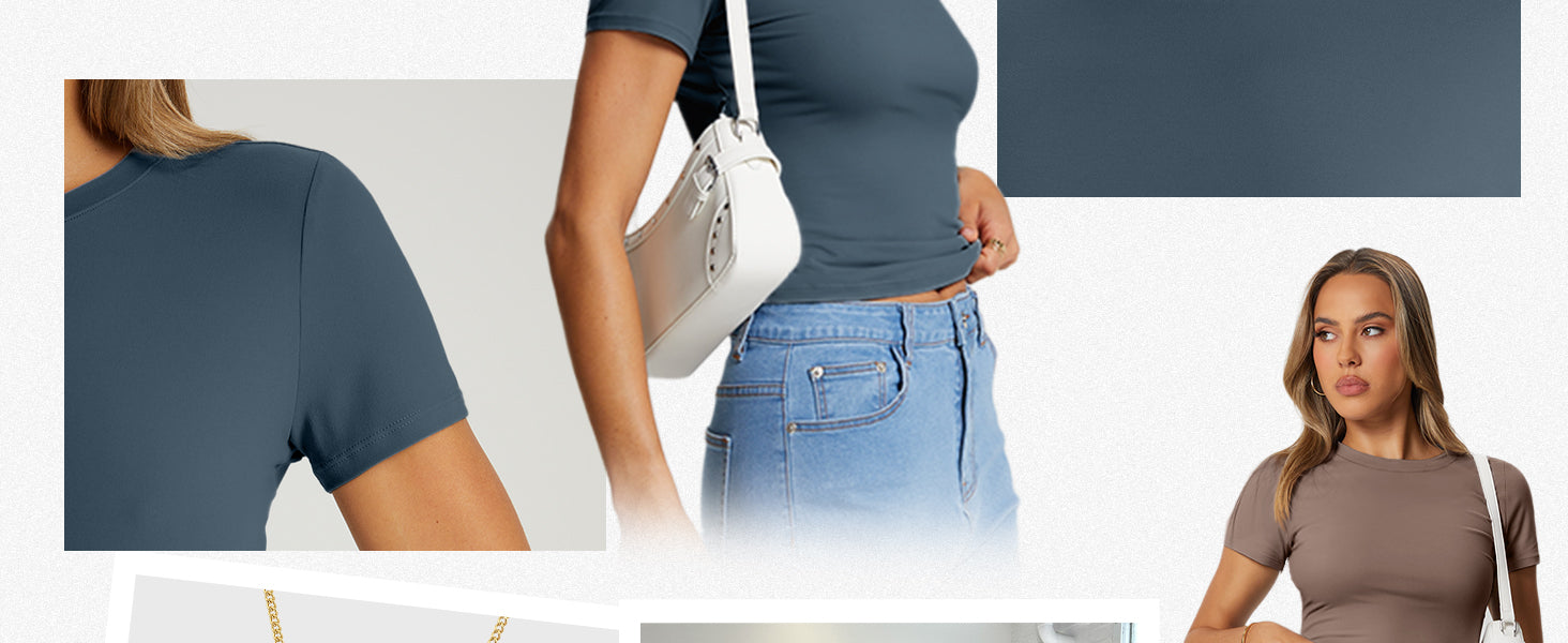 Trendy Queen Womens Basic T Shirts Summer Tops 2025 Crop Short Sleeve Y2k Tee Cute Gym Fashion Workout Clothes